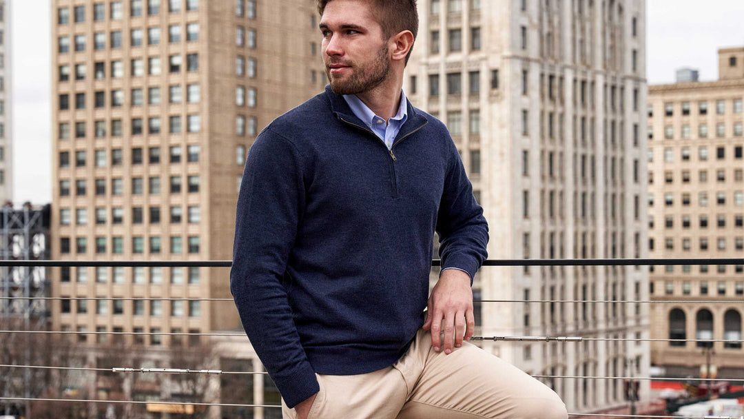Blue Ink Quarter-Zip Sweater