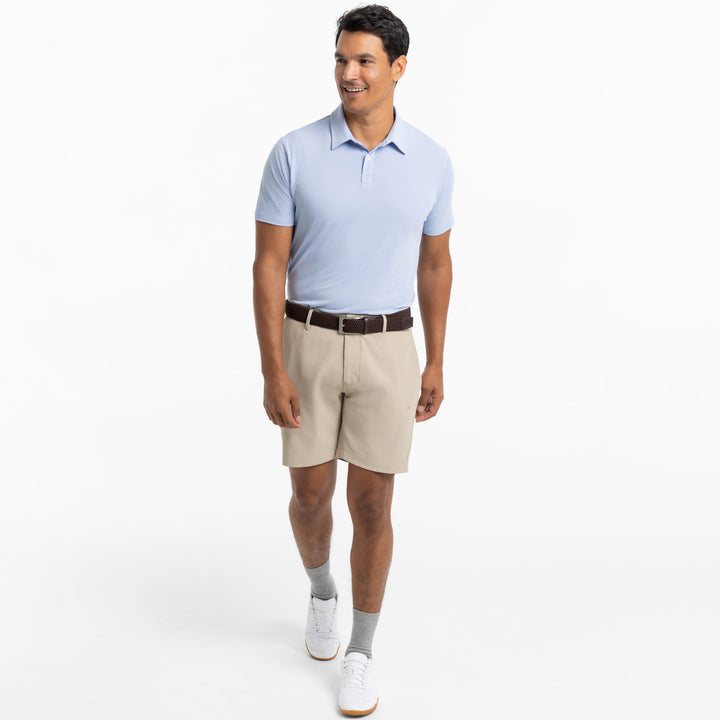 Ash & Erie Khaki Ace Golf Short for Short Men   Ace Golf Shorts