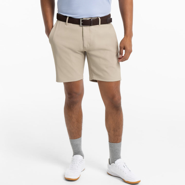 Ash & Erie Khaki Ace Golf Short for Short Men   Ace Golf Shorts