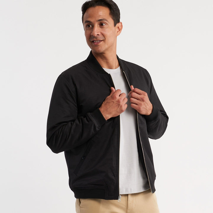 Ash & Erie Black Bomber Jacket for Short Men   Bomber Jacket