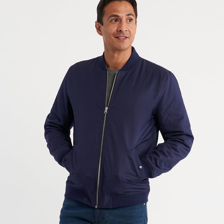 Ash & Erie Navy Bomber Jacket for Short Men   Bomber Jacket