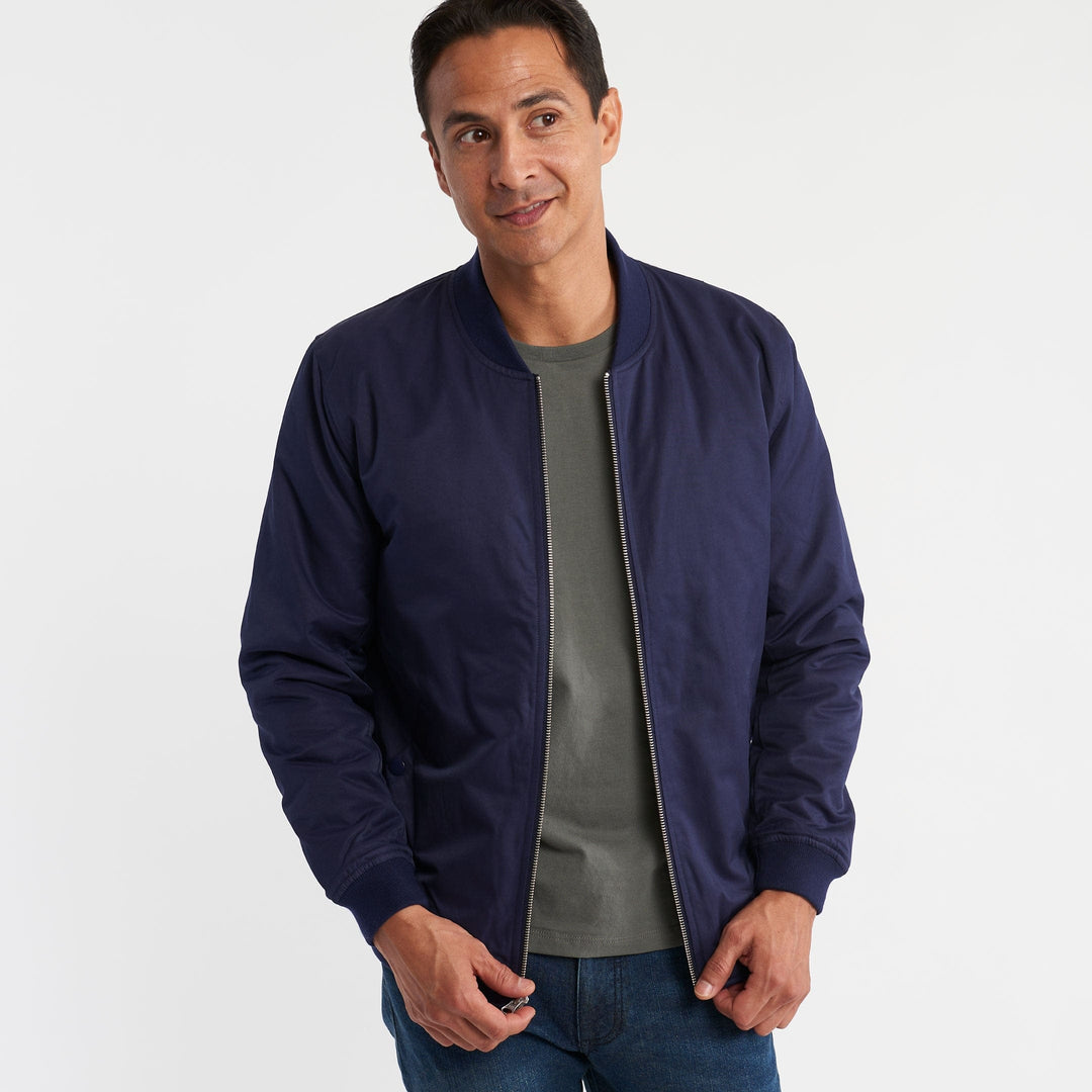 Ash & Erie Navy Bomber Jacket for Short Men   Bomber Jacket