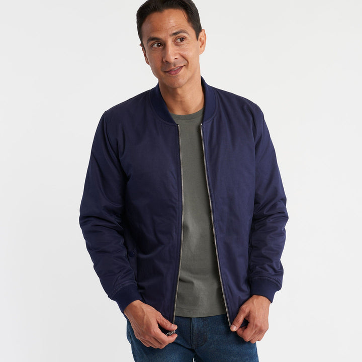 Ash & Erie Navy Bomber Jacket for Short Men   Bomber Jacket