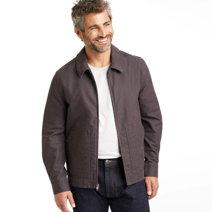 Ash & Erie Grey Cotton Canvas Jacket for Short Men   Canvas Jacket