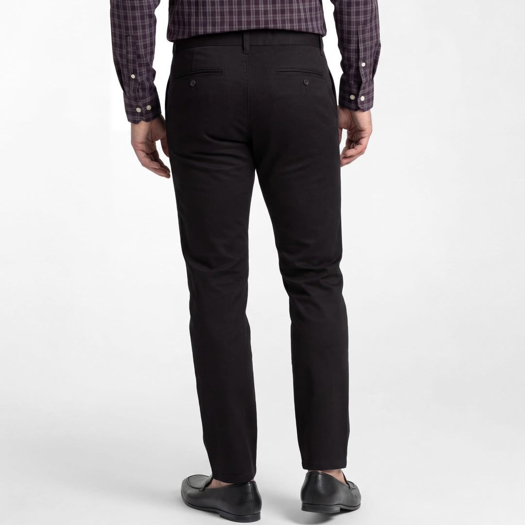 Ash & Erie Black Signature Chinos for Short Men   Chino Pants