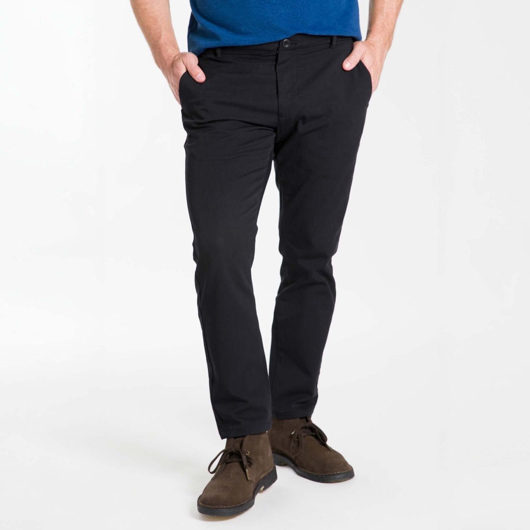 Ash & Erie Black Transit Tech Chinos for Short Men   Chino Pants
