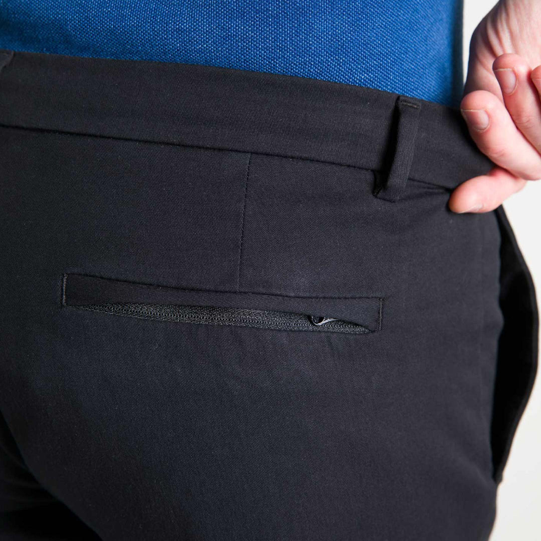 Ash & Erie Black Transit Tech Chinos for Short Men   Chino Pants