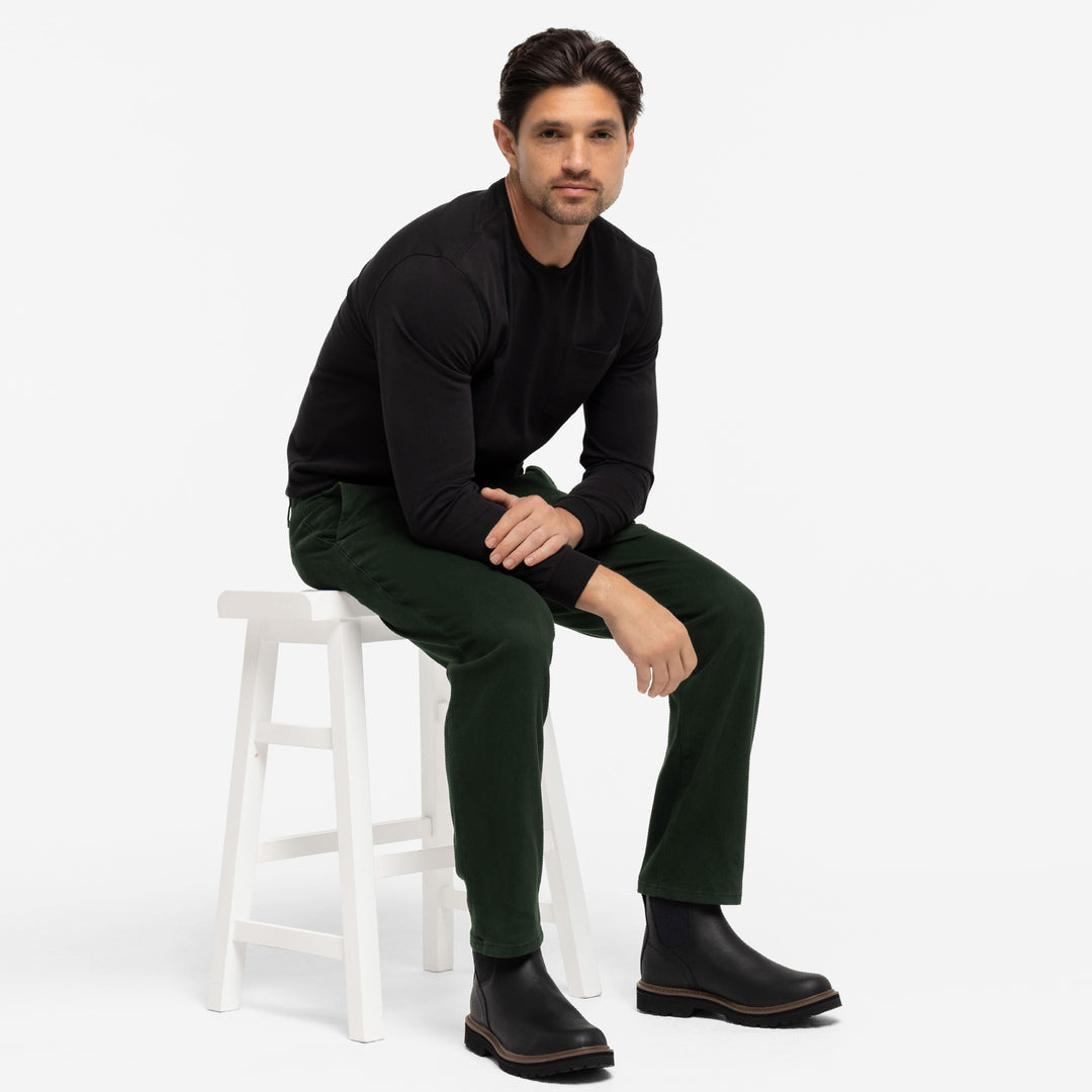 Ash & Erie Dark Spruce Washed Stretch Chinos for Short Men   Chino Pants