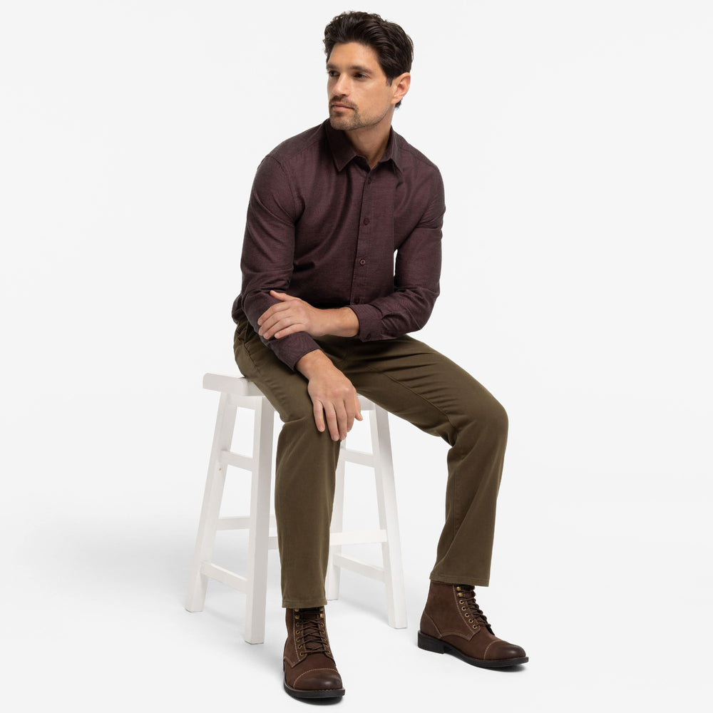 Ash & Erie Espresso Washed Stretch Chinos for Short Men   Chino Pants