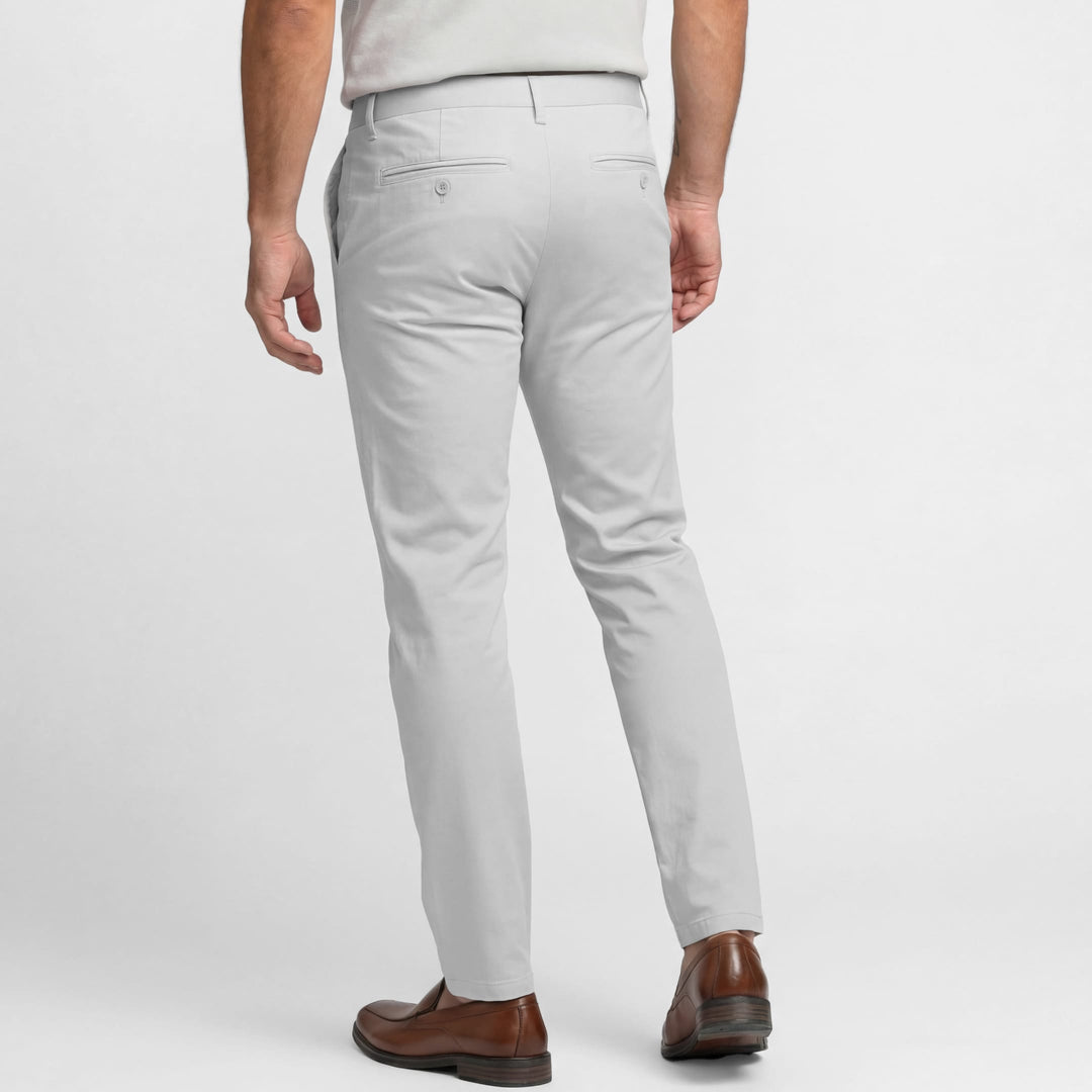 Ash & Erie Fog Grey Signature Chinos for Short Men   Chino Pants