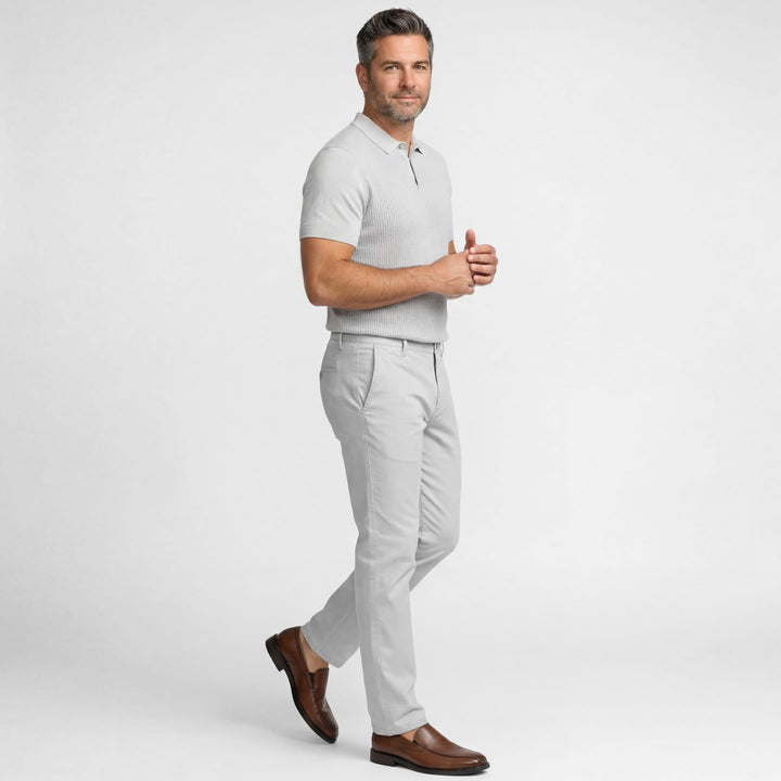 Ash & Erie Fog Grey Signature Chinos for Short Men   Chino Pants