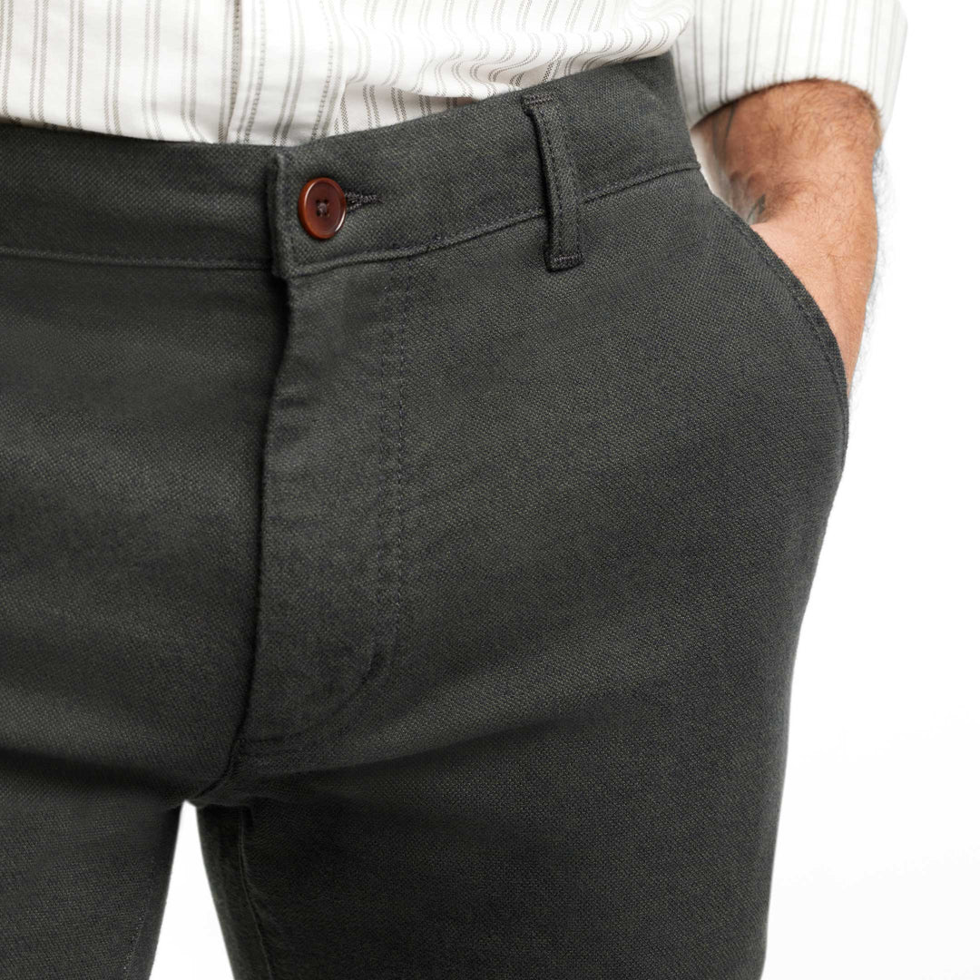 Ash & Erie Green Brushed Twill Chinos for Short Men   Chino Pants