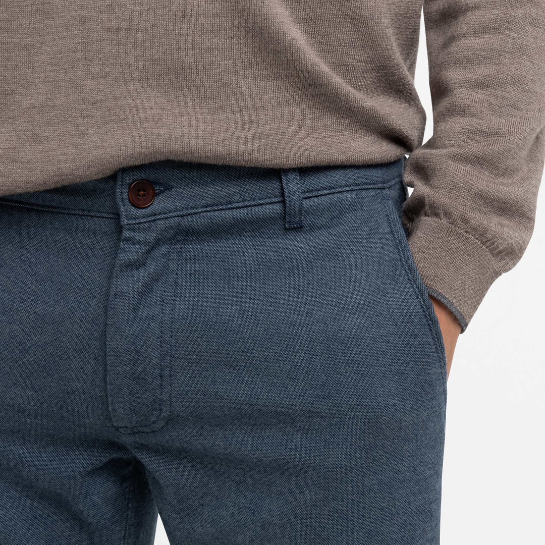 Ash & Erie Navy Brushed Twill Chinos for Short Men   Chino Pants