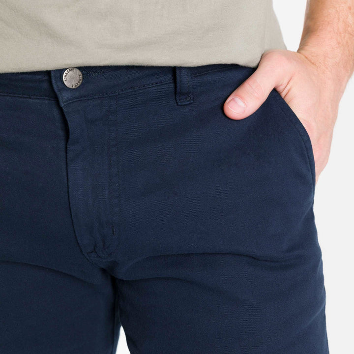 Ash & Erie Navy Lightweight Stretch Chinos for Short Men   Chino Pants
