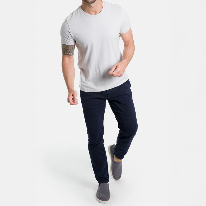 Ash & Erie Navy Washed Stretch Chinos for Short Men   Chino Pants