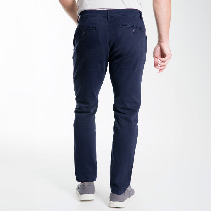 Ash & Erie Navy Washed Stretch Chinos for Short Men   Chino Pants