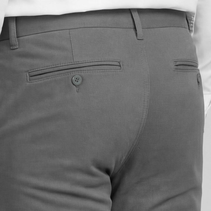 Ash & Erie Steel Grey Signature Chinos for Short Men   Chino Pants