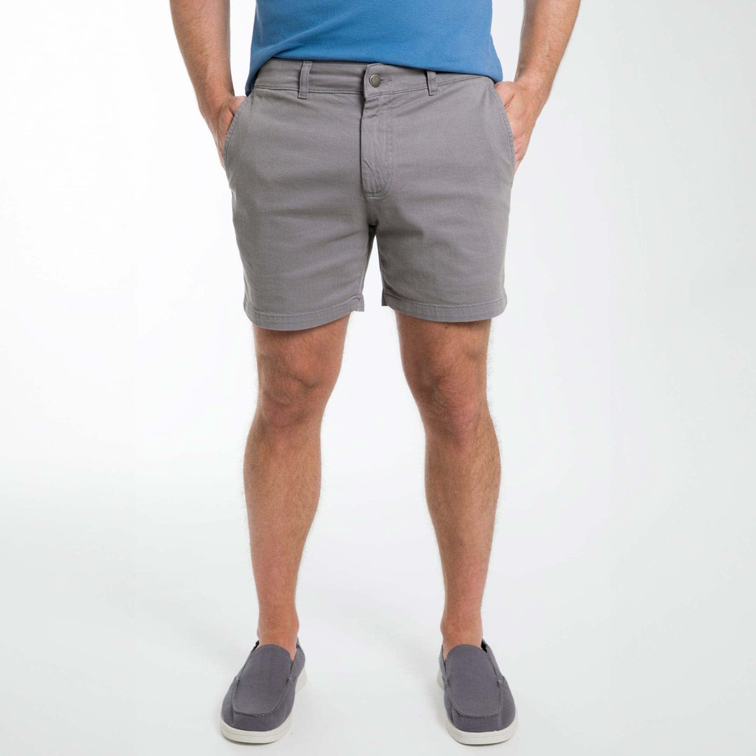 Ash & Erie 5" Grey Lighweight Stretch Chino Shorts for Short Men   Chino Shorts
