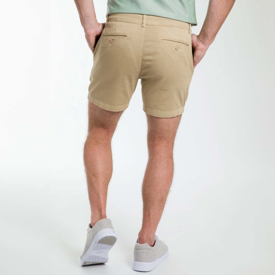 Ash & Erie 5" Khaki Lighweight Stretch Chino Shorts for Short Men   Chino Shorts