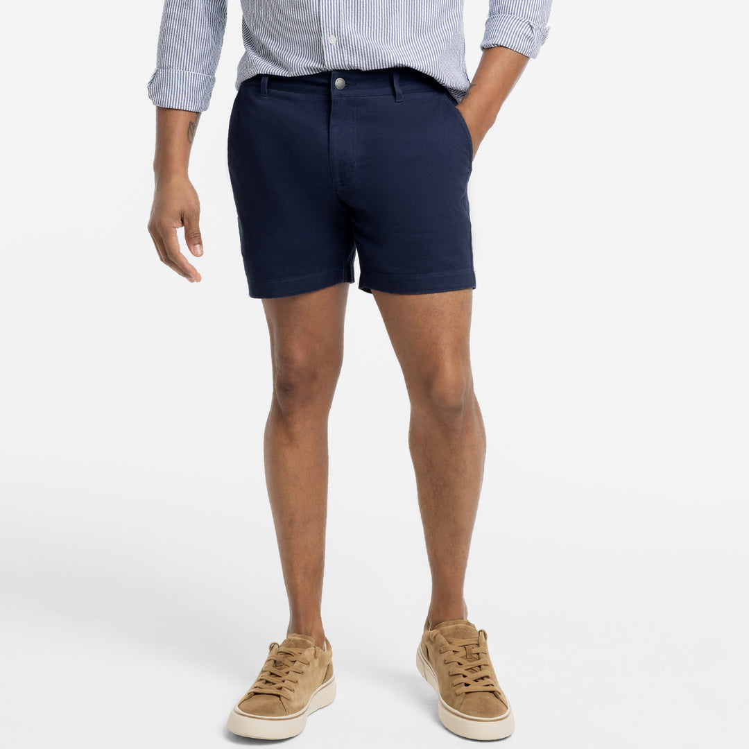 Ash & Erie 5" Navy Lighweight Signature Chino Shorts for Short Men   Chino Shorts