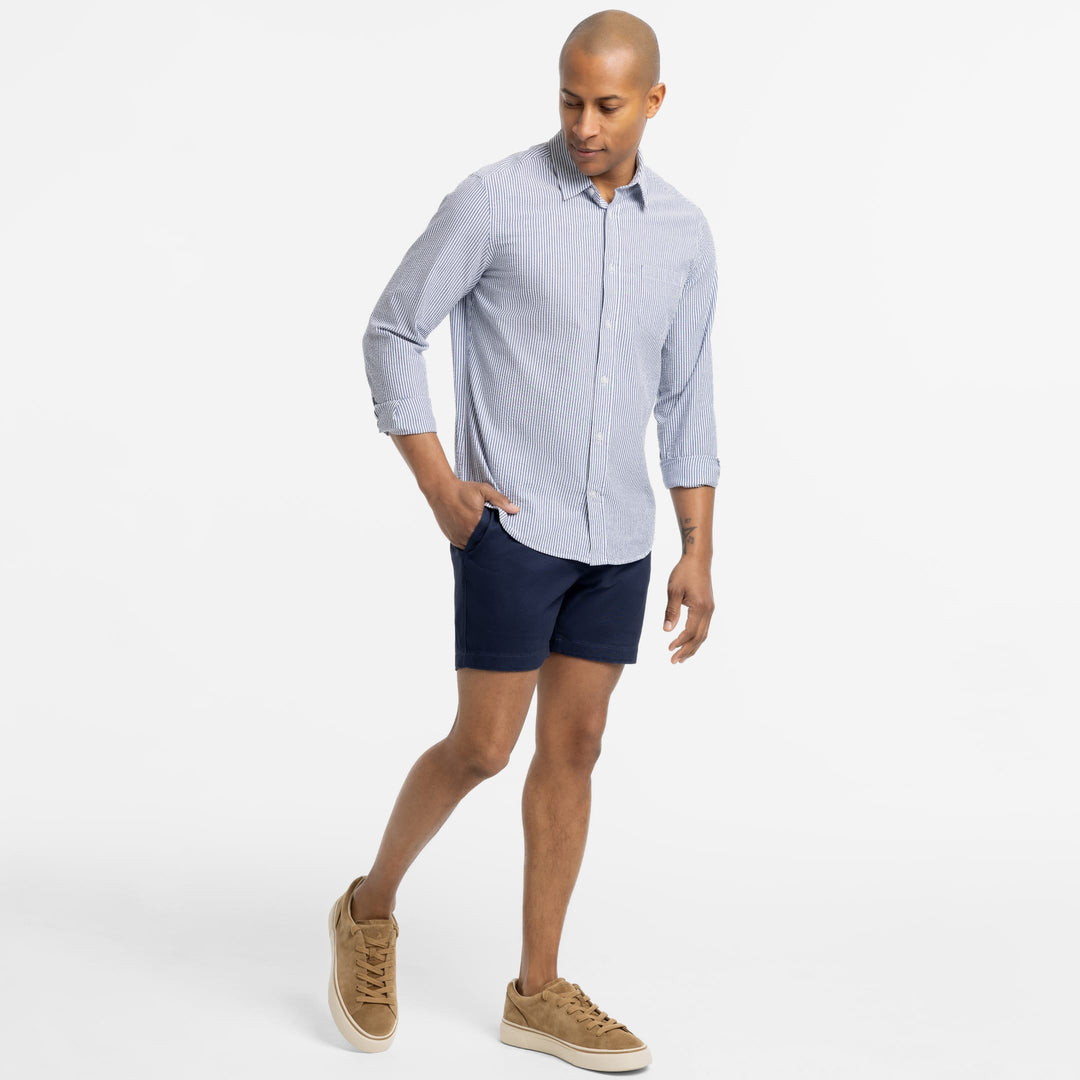 Ash & Erie 5" Navy Lighweight Signature Chino Shorts for Short Men   Chino Shorts