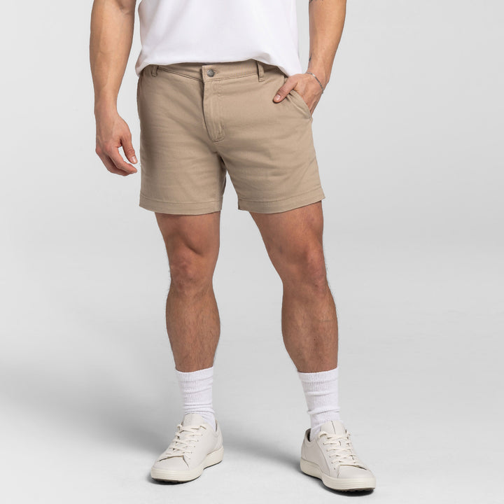 Ash & Erie 5" Teak Lighweight Stretch Chino Shorts for Short Men   Chino Shorts