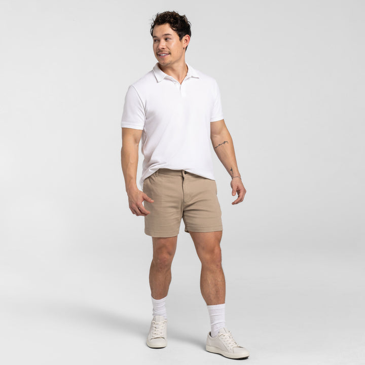 Ash & Erie 5" Teak Lighweight Stretch Chino Shorts for Short Men   Chino Shorts