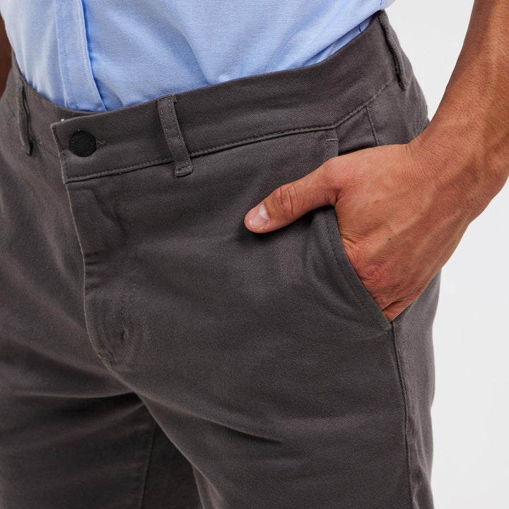 Ash & Erie Black Sand Stretch Washed Chino Short for Short Men   Chino Shorts