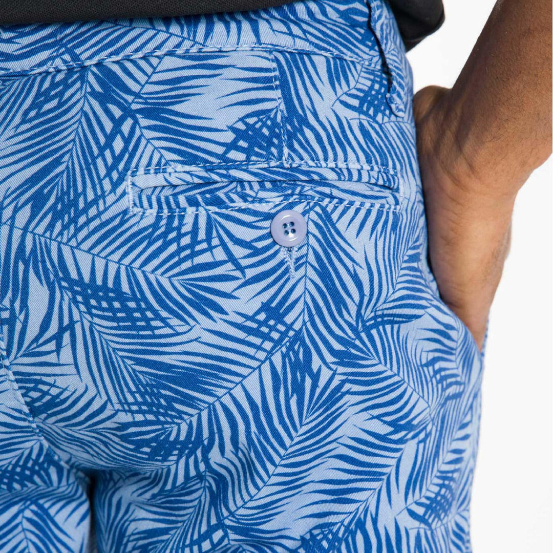 Ash & Erie Blue Palms Lightweight Stretch Chino Short for Short Men   Chino Shorts