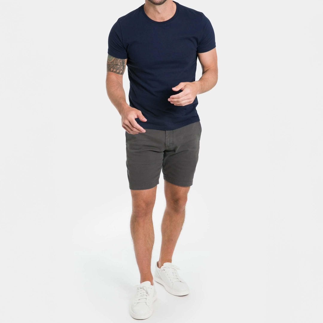 Ash & Erie Charcoal Chino Shorts for Short Men   Chino Shorts