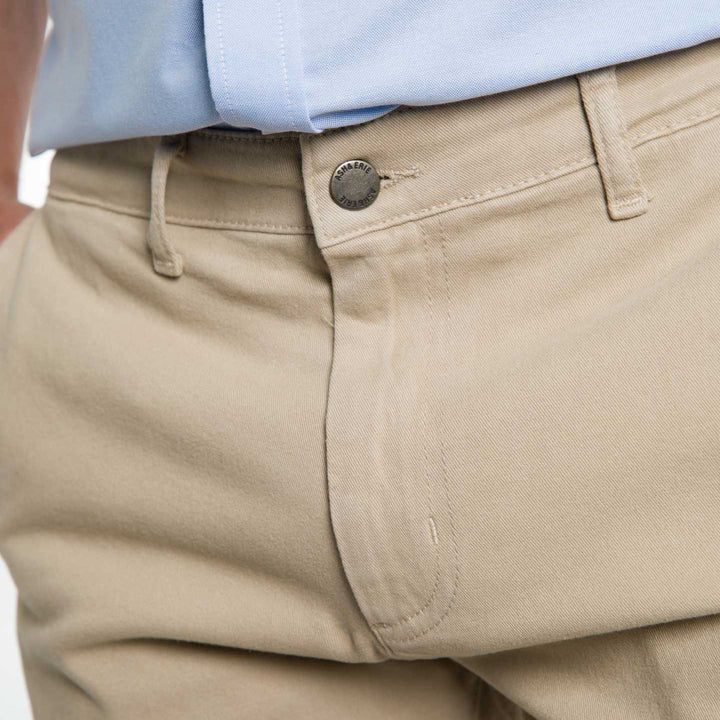 Ash & Erie Classic Khaki Stretch Washed Chino Short for Short Men   Chino Shorts