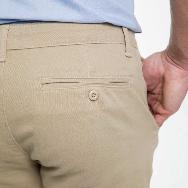 Ash & Erie Classic Khaki Stretch Washed Chino Short for Short Men   Chino Shorts