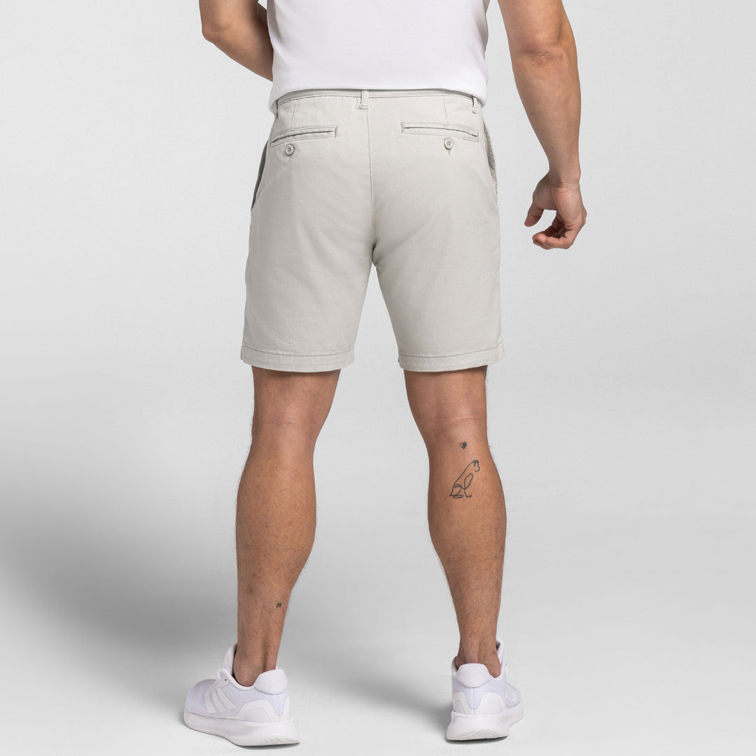 Ash & Erie Cloud Blue Stretch Washed Chino Short for Short Men   Chino Shorts