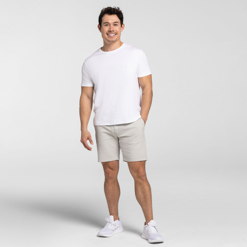 Ash & Erie Cloud Blue Stretch Washed Chino Short for Short Men   Chino Shorts