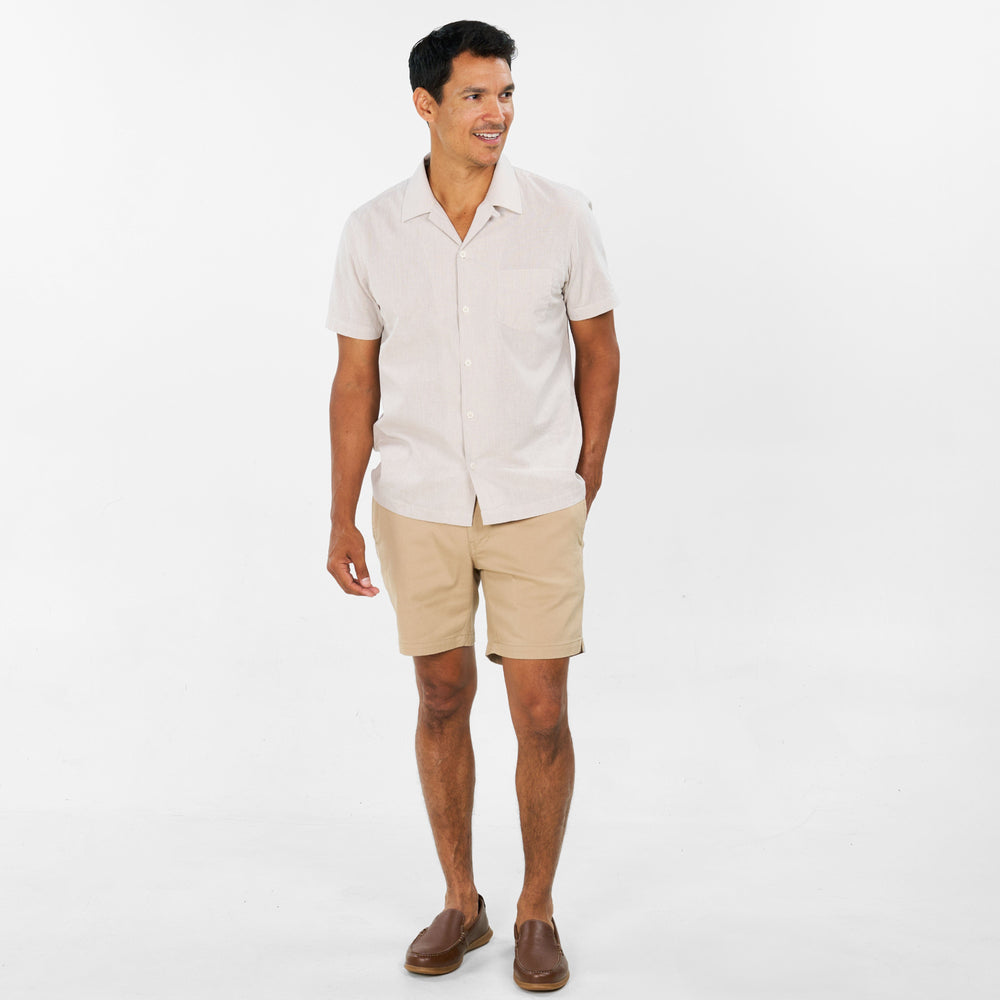 Ash & Erie Khaki Easy Chino Shorts for Short Men   Chino Shorts