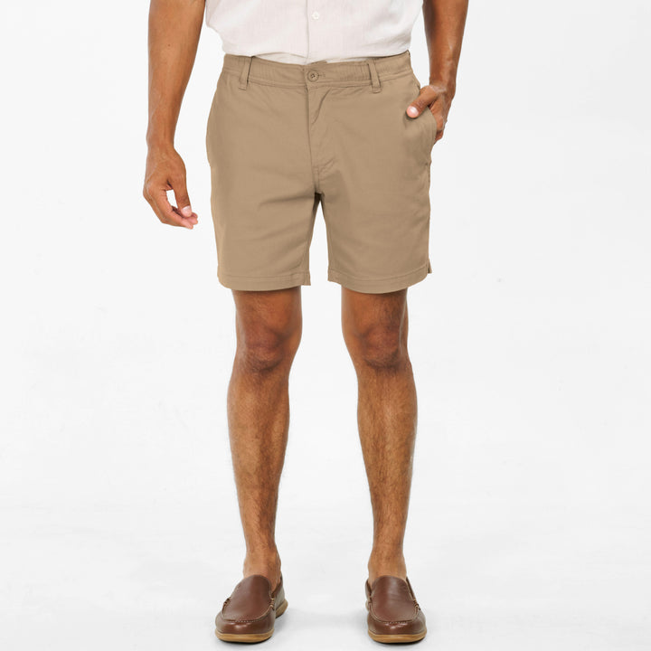 Ash & Erie Khaki Easy Chino Shorts for Short Men   Chino Shorts