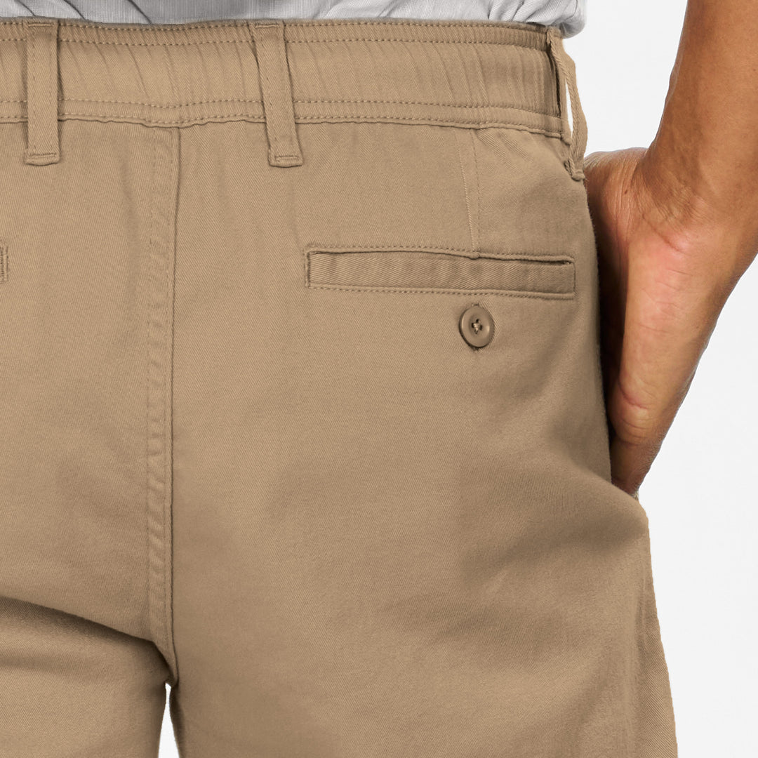 Ash & Erie Khaki Easy Chino Shorts for Short Men   Chino Shorts