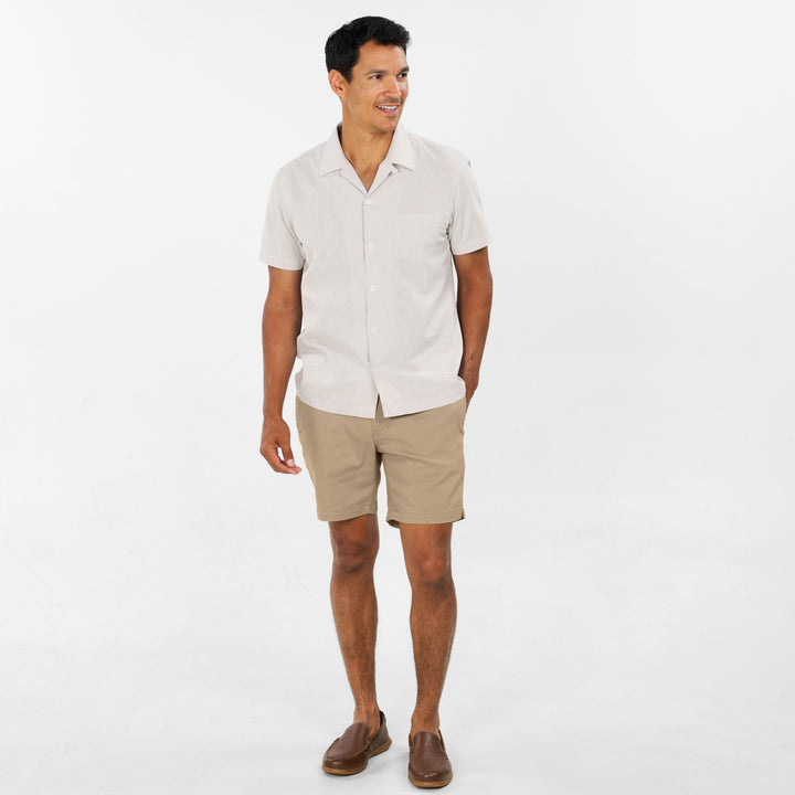 Ash & Erie Khaki Easy Chino Shorts for Short Men   Chino Shorts