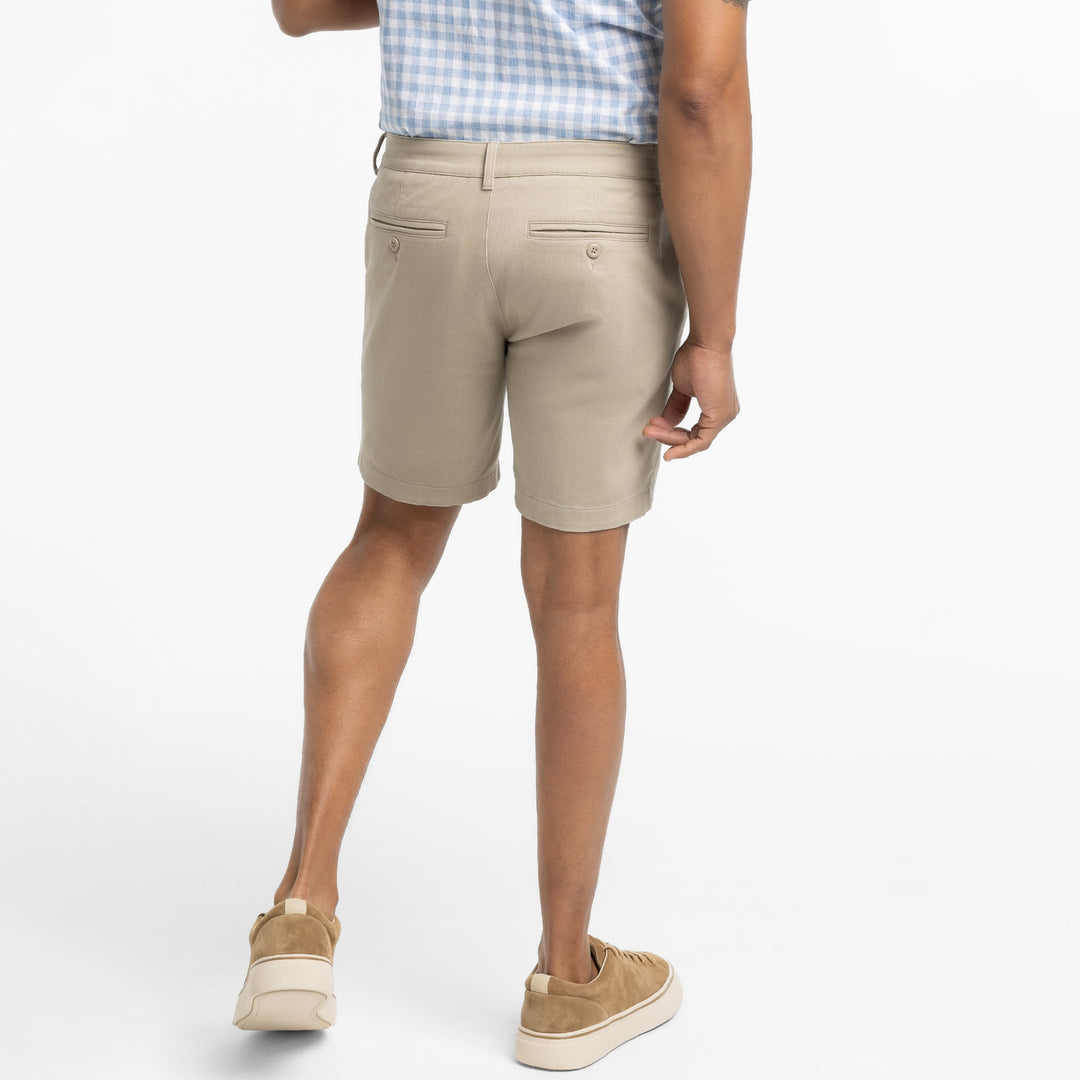 Ash & Erie Khaki Lightweight Signature Chino Short for Short Men   Chino Shorts