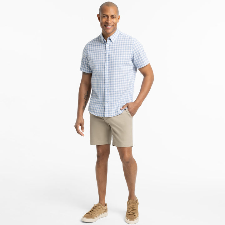 Ash & Erie Khaki Lightweight Signature Chino Short for Short Men   Chino Shorts