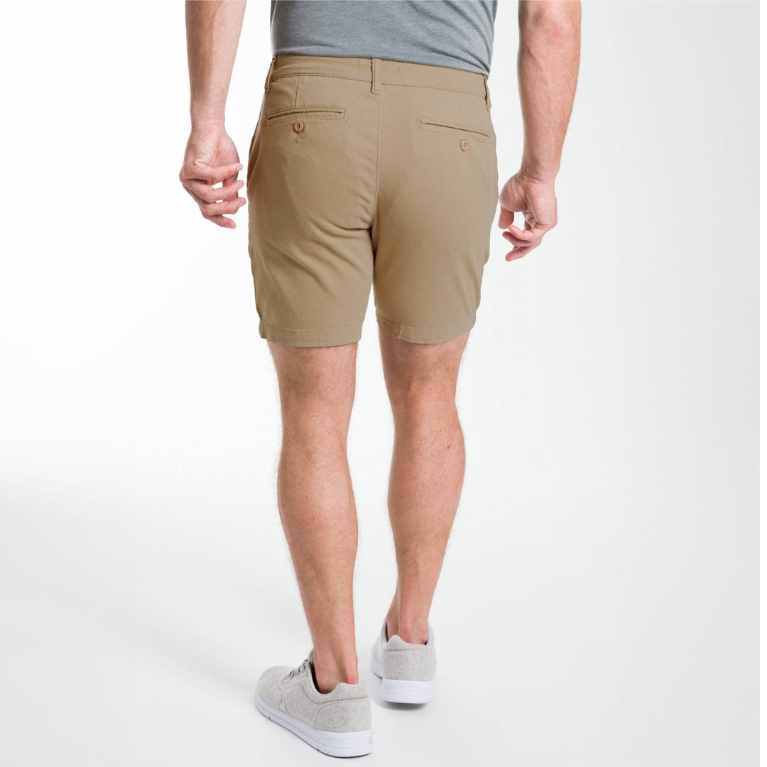 Ash & Erie Khaki Lightweight Stretch Chino Short for Short Men   Chino Shorts