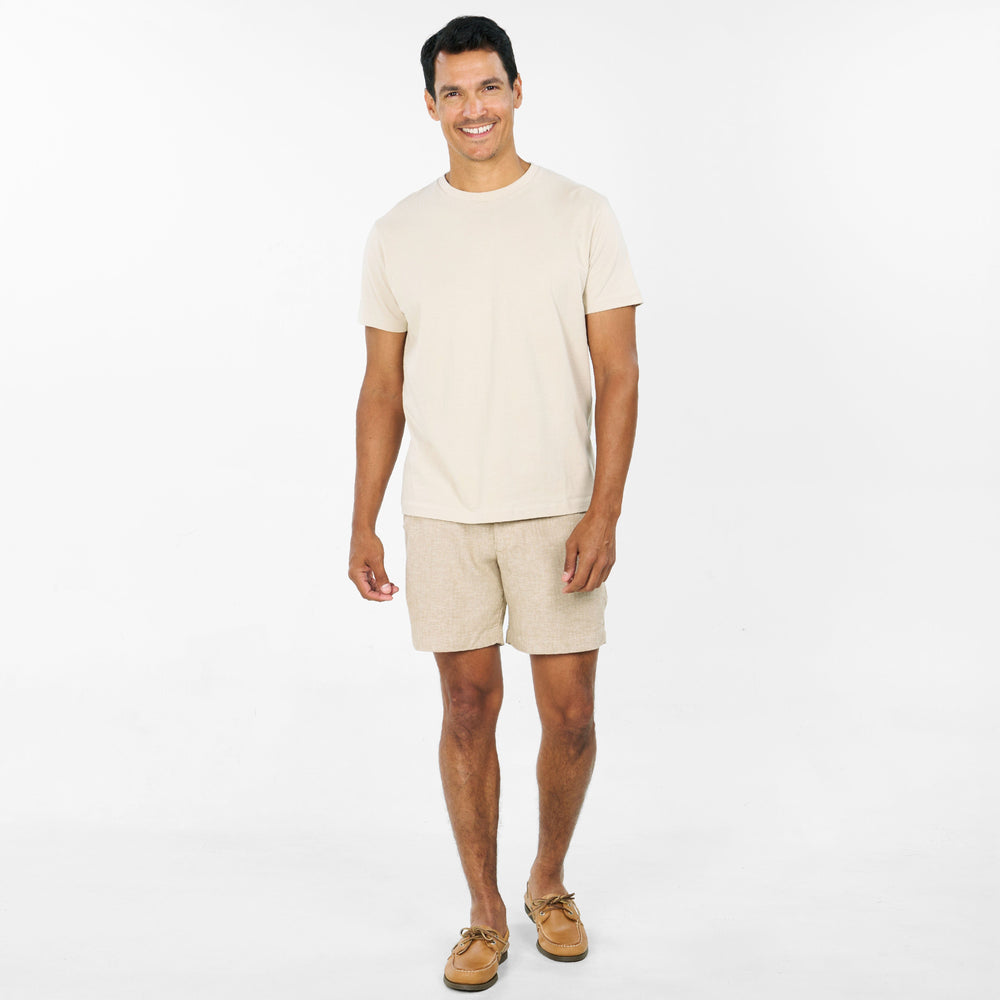 Ash & Erie Khaki Linen Shorts for Short Men   Chino Shorts