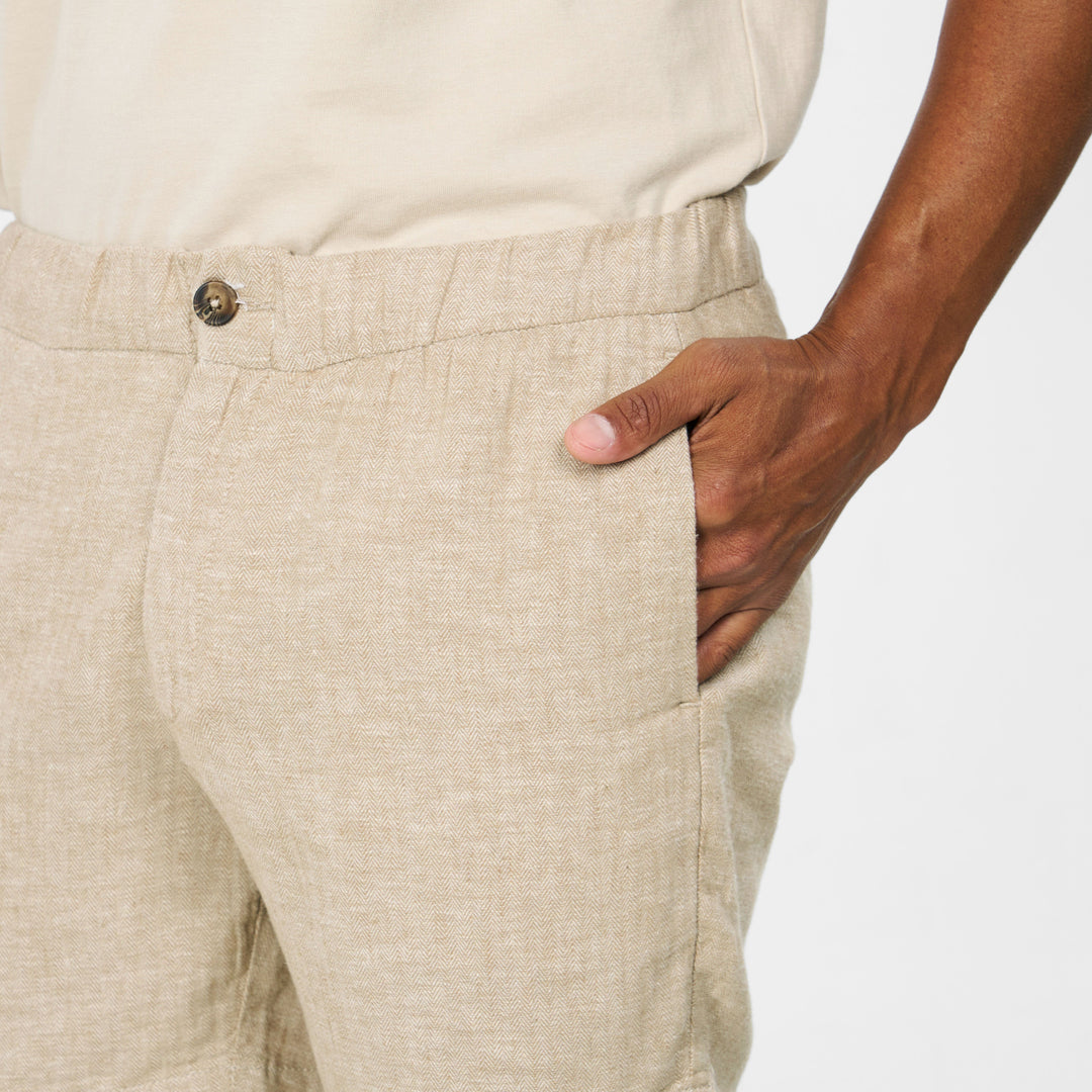 Ash & Erie Khaki Linen Shorts for Short Men   Chino Shorts