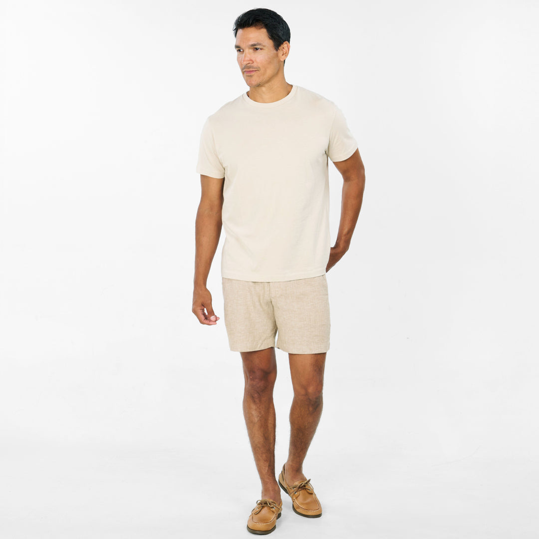 Ash & Erie Khaki Linen Shorts for Short Men   Chino Shorts