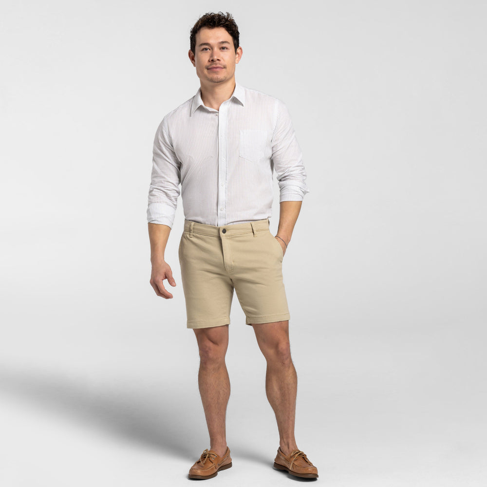 Ash & Erie Oat Stretch Washed Chino Short for Short Men   Chino Shorts