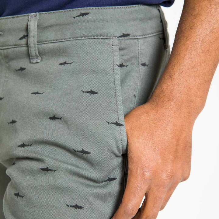 Ash & Erie Shark Week Lightweight Stretch Chino Short for Short Men   Chino Shorts