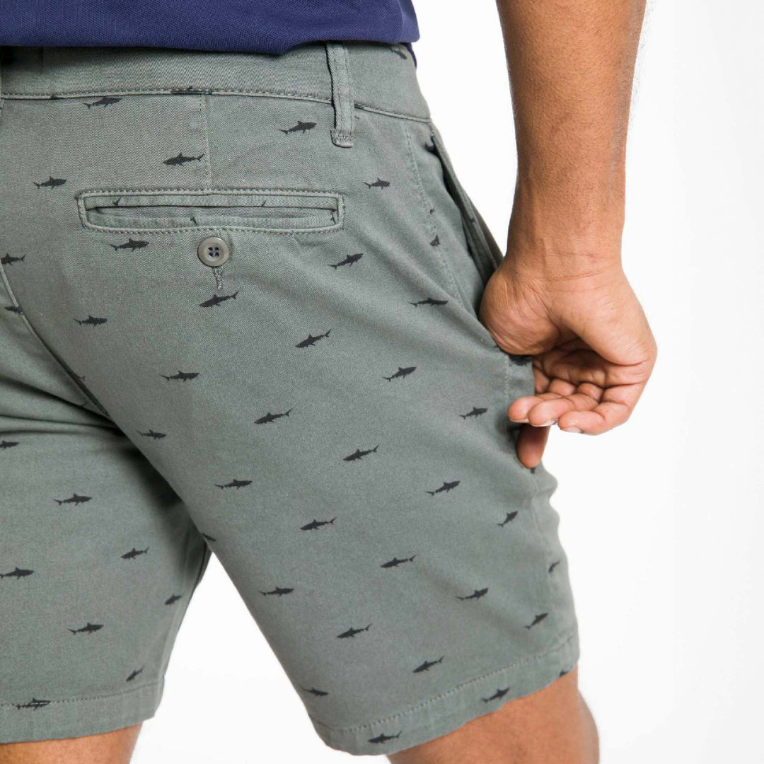 Ash & Erie Shark Week Lightweight Stretch Chino Short for Short Men   Chino Shorts