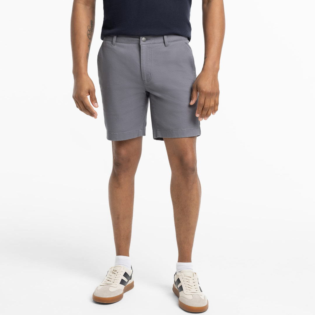 Ash & Erie Steel Grey Signature Chino Short for Short Men   Chino Shorts