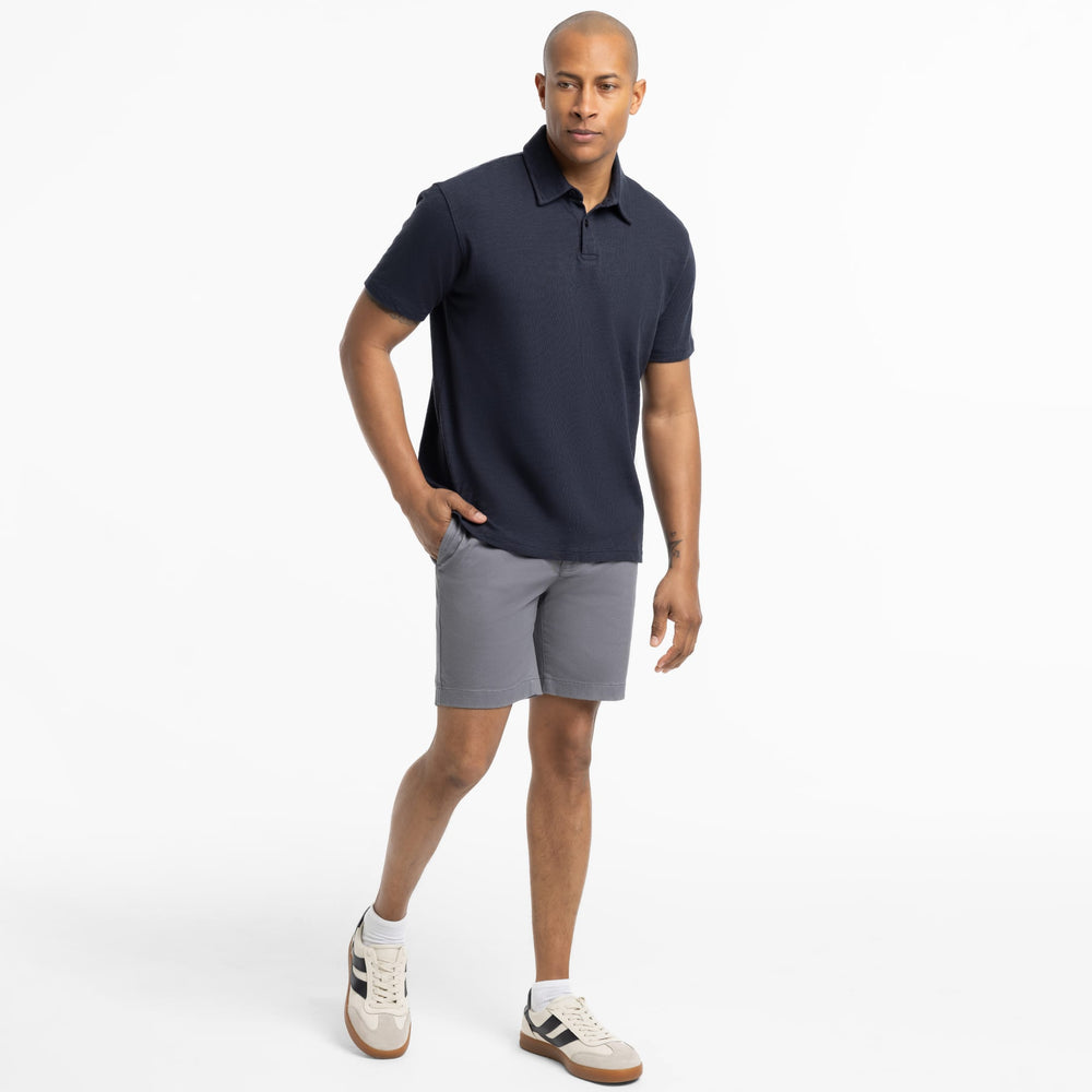 Ash & Erie Steel Grey Signature Chino Short for Short Men   Chino Shorts