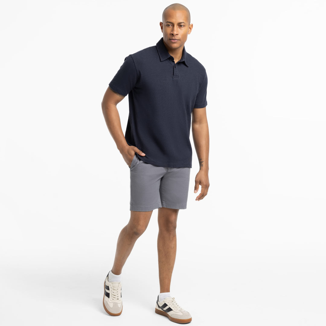 Ash & Erie Steel Grey Signature Chino Short for Short Men   Chino Shorts